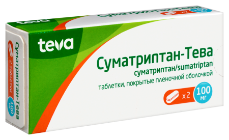 Суматриптан-Тева таб. п.п.о. 100мг N2