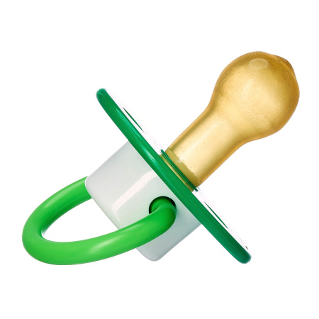 МАМА ТАМА Пустышка классическая латексная 0-6мес Галчонок (зеленый) №1