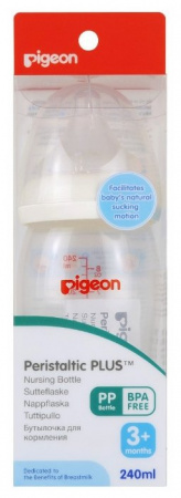 ПИДЖЕН Бутылочка Перистальтик Плюс (ПП 3+) 240мл