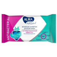 АУРА AURA Салфетки влажные с антибактериальным эффектом tropic cocktail N15