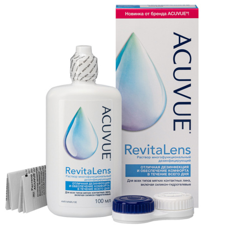 ACUVUE REVITALENS Раствор многофункциональный дезинфицирующий с контейнером для линз 100мл