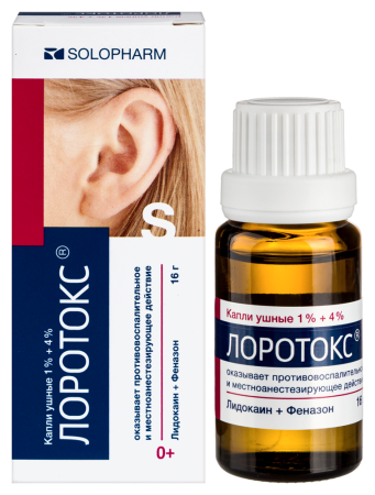 ЛОРОТОКС кап уш 1%+4% 16г #