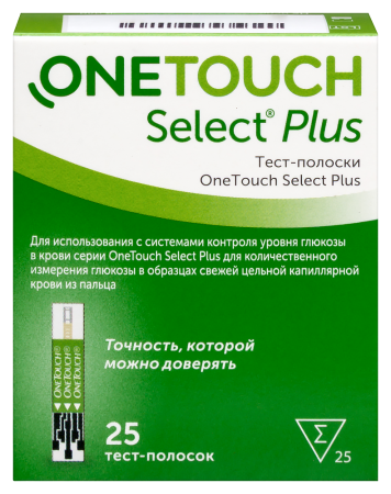 ТЕСТ-ПОЛОСКИ к глюкометру ВАН ТАЧ Селект Плюс N25
