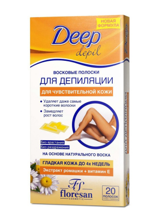 ФЛОРЕСАН DEEP DEPIL полоски д/депиляц Ромашка (чувст кожа) №20 (Ф-484)