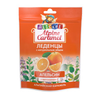 ALPINE CARAMEL альпийская карамель леденцы детские апельсин-мед вит С 75г