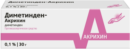 Диметинден-Акрихин гель д/наруж прим 0,1 % туба 30 г х1
