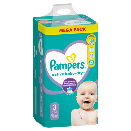 PAMPERS ACTIVE BABY-DRY ПОДГУЗНИКИ РАЗМЕР 3 N124