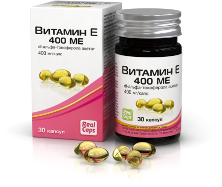 ВИТАМИН Е DL-АЛЬФА-ТОКОФЕРОЛА АЦЕТАТ капс 400МЕ 570мг №30  Реалкапс