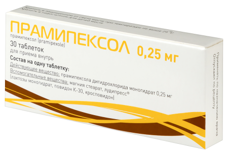 ПРАМИПЕКСОЛ таб 0,25мг №30  Фармзащита