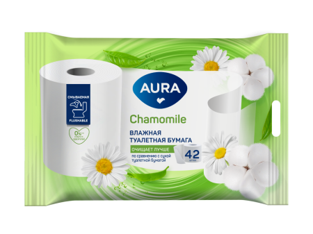 АУРА Бумага туалетная (влажная) Nice №42 (ромашка)