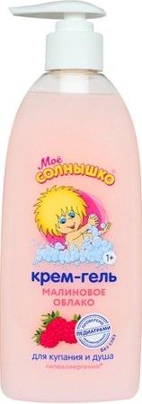 МОЕ СОЛНЫШКО Крем-гель детский для купания и душа Малиновое облако 400мл