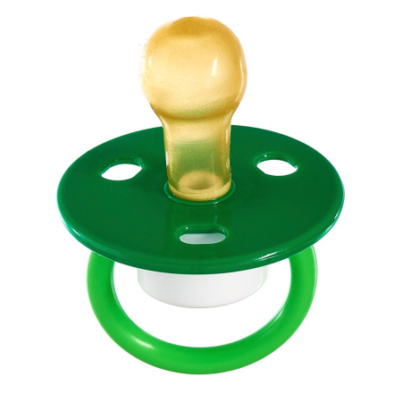 МАМА ТАМА Пустышка классическая латексная 0-6мес Галчонок (зеленый) №1