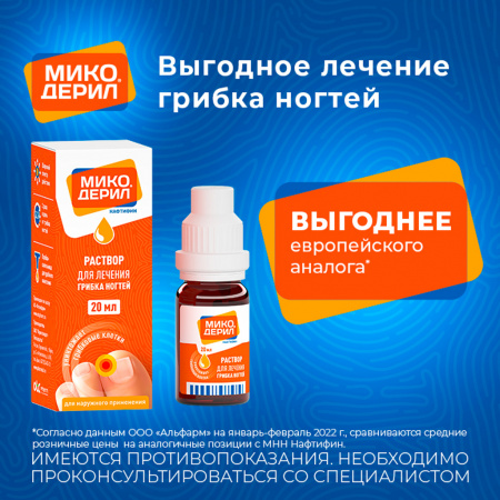 МИКОДЕРИЛ р-р 1% 20мл #^^