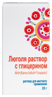 ЛЮГОЛЯ РАСТВОР С ГЛИЦЕРИНОМ 25,0 ФЛАК Р-Р Д/МЕСТ ПРИМ+НАСАДКА-РАСПЫЛИТЕЛЬ/КФФ