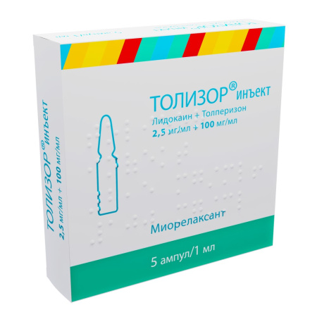 Толизор инъект р-р в/м 100мг/мл 2,5мг/мл 1мл N5