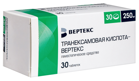 ТРАНЕКСАМОВАЯ К-ТА-ВЕРТЕКС таб п п о 0,25 №30