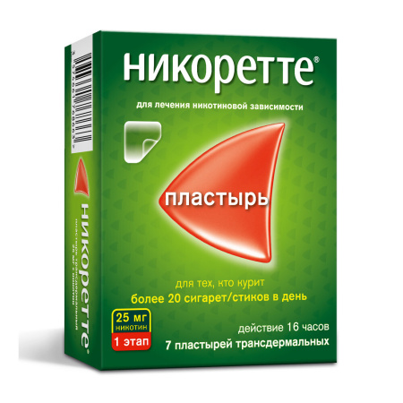 НИКОРЕТТЕ пластырь 25мг/16ч N7