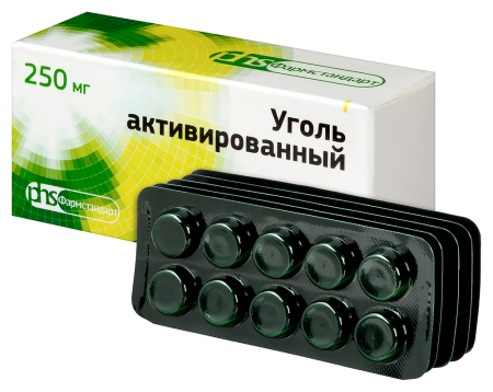 УГОЛЬ АКТИВИРОВАННЫЙ таб 250мг N50  Фармстандарт
