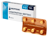 Суматриптан-Вертекс табл п/о плен 100 мг х6