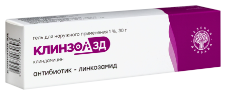 КЛИНЗОЛ ЗД гель д/наруж прим 1 % туба 30 г х1