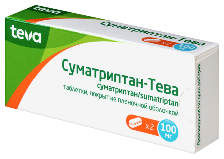 Суматриптан-Тева таб. п.п.о. 100мг N2