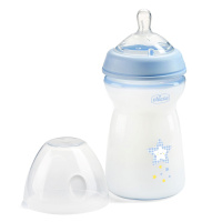 ЧИККО Бутылка Natural feeling сил/соск с флекс (6+) 330мл голубая