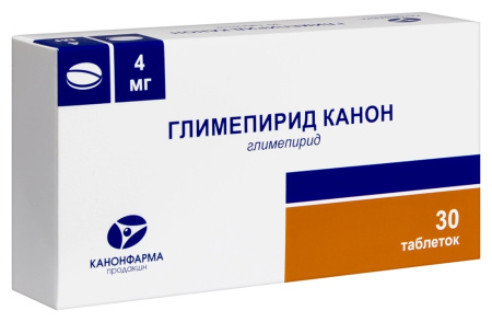 ГЛИМЕПИРИД КАНОН 4 МГ N30 ТАБЛ