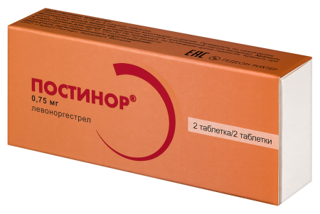 Постинор табл 0,75 мг х2 ^