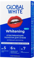 ГЛОБАЛ ВАЙТ Полоски отбеливающие Активный кислород (7 дней)