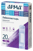 ПЛАСТЫРЬ АРМА бакт Полимерный (прозрачный) 19х72мм №20