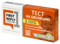 ТЕСТ-ПОЛОСКА НА ОПРЕДЕЛЕНИЕ ОВУЛЯЦИИ FIRST REPLY Первый ответ №10+2