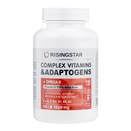 RISINGSTAR КОМПЛЕКС ВИТАМИНОВ И АДАПТОГЕНОВ с омега-3 N60 капс массой 1620мг
