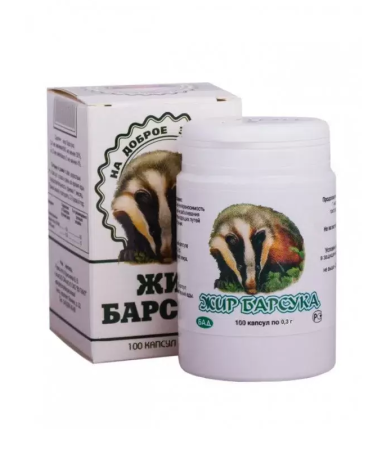 БАРСУЧИЙ ЖИР ПРЕМИУМ N100 капс массой 400мг