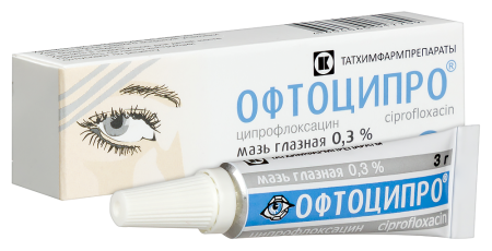 ОФТОЦИПРО мазь гл 0,3% 3г