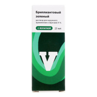 Бриллиантовый зеленый Реневал р-р наруж.спирт. 1% 25мл N1 (с лопаткой)