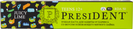 ПРЕЗИДЕНТ PRESIDENT TEENS зубная паста juicy lime 12+ 70,0