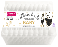 ПРЕМИАЛ PREMIAL Палочки ватные для детской гигиены №50/коробка