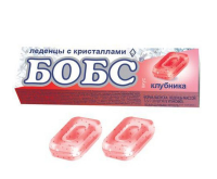 БОБС КАРАМЕЛЬ ЛЕДЕНЦОВАЯ СО ВКУСОМ КЛУБНИКИ С МЯТНЫМИ КРИСТАЛЛАМИ N10 ЛЕДЕНЦЫ МАССОЙ 3,5Г