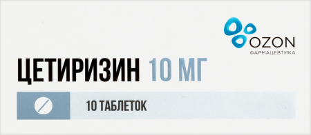 ЦЕТИРИЗИН таб 10мг N10 ОЗОН