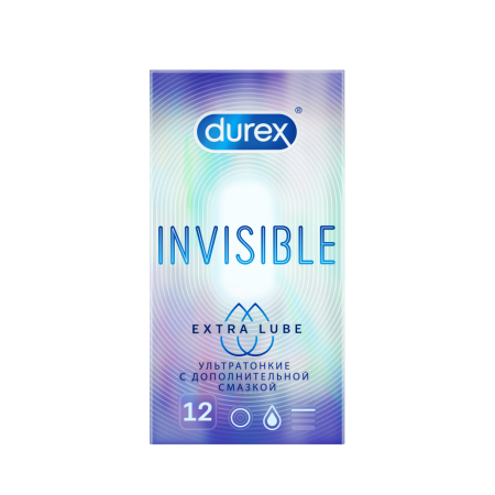 ПРЕЗЕРВАТИВЫ ДЮРЕКС Invisible Extra Lube №12