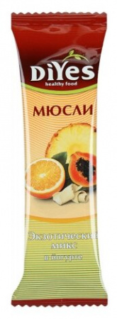 БАТОНЧИК-МЮСЛИ ДИYES Экзотический микс (в йогурте) 25г