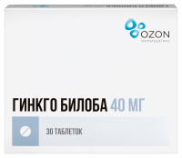 ГИНКГО БИЛОБА 40 МГ N30 ТАБЛ П/ПЛЕН/ОБОЛОЧ/ОЗОН /АКЦИЯ за 1 шт./