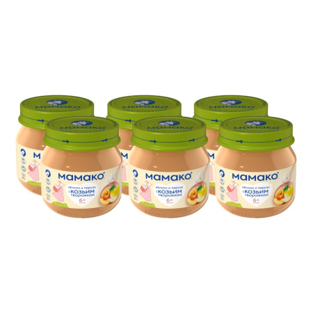 МАМАКО ПЮРЕ Яблоко-Персик-Козий творог 80г