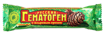 ГЕМАТОГЕН РУССКИЙ Кедровый орех 40г