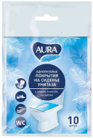 AURA ОДНОРАЗОВОЕ ПОКРЫТИЕ НА СИДЕНЬЕ УНИТАЗА 10ШТ