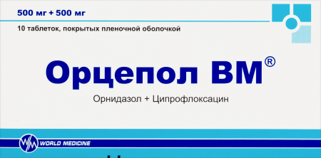 ОРЦЕПОЛ ВМ таб п п о 500мг + 500мг №10