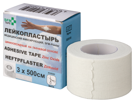 ПЛАСТЫРЬ SFM катушка 3х500см (ткан/картон уп)