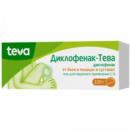 Диклофенак-Тева гель д/наружн. прим. 1% 100г N1