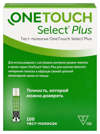 ТЕСТ-ПОЛОСКИ к глюкометру ВАН ТАЧ Селект Плюс N100